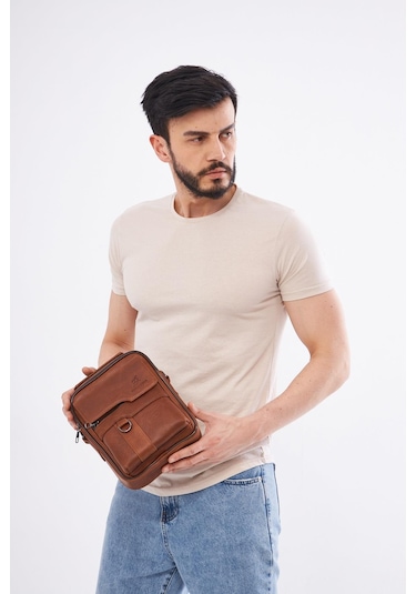 Derinss Deb5121 Hakiki Deri Taba Erkek El Ve Omuz Çantası 001
