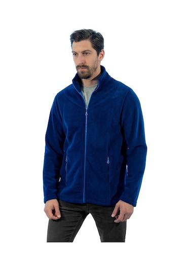 Şensel, Erkek Polar Mont, Saks Mavi -99E441- Cepli, Outdoor