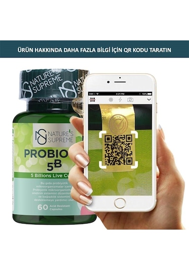 Natures Supreme Probiotic 5B 60 Kapsül Aromasiz