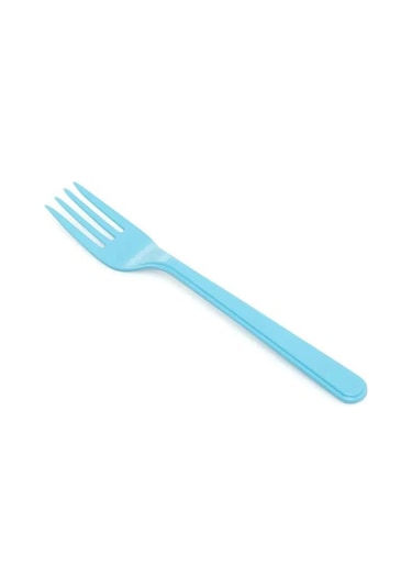 Plastik Turkuaz Renkli Lüx Parti Doğum Günü Çatal - 18 Cm. - 25 Adetlik 5 Paket Turkuaz