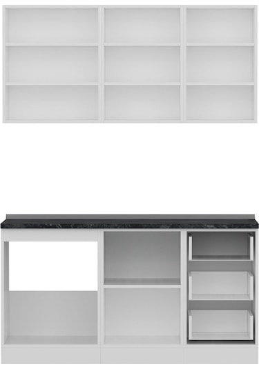 Minar 155 Cm Mutfak Dolabı Beyaz Dore 155-d1