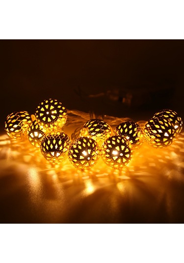 Kosona Demir Top Dekoratif Işık Zinciri 10 Led Altın Islak Işık 1.1m Yds004y - Ev, Festivaller İçin Romantik Atmosfer Oluşturucu