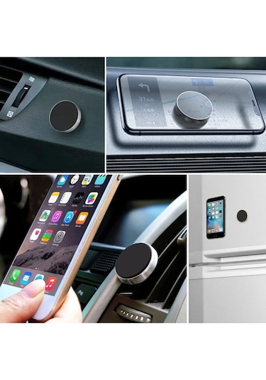 Zmc Bilişim Tüm Modellerle Uyumlu Manyetik Araç İçi Telefon Tutucu Çok Amaçlı Güçlü Mıknatıs Tutucu