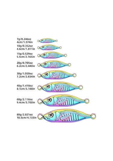 Tongxida 10 Adet Balikilik Cazibesi Set Japonya Metal Jig 7g-80g Balikçilik L