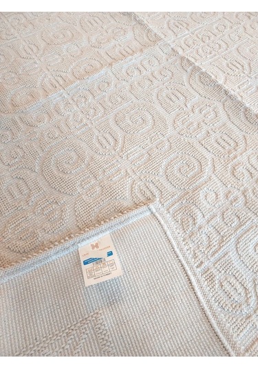Pamuklu Bukle Lüks Kilim 80x150 -spiral Krem Krem