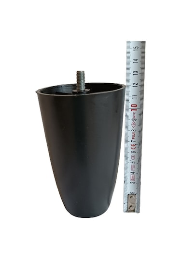 Zeygen Armut Plastik M8 Vidalı Mobilya Ayağı 12 CM Siyah 2'li