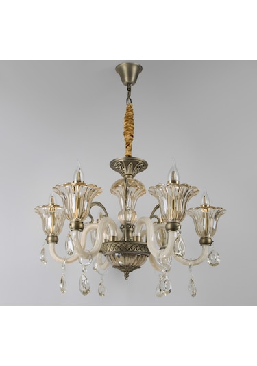 Avize Oturma Ve Salon, Odası,Cam Kol 6 Li