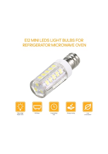 Xindoker E12 Vidalı 5w Led Ampul 3000k Sıcak Işık 33 Led 360 Aydınlatma Fırın Buzdolabı Çamaşır Makinesi Uyumlu Enerji Tasarruflu Ilık Beyaz