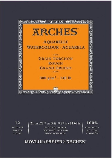 Arches Suluboya Defteri Rough Natural White 300 G A4 12 Sayfa