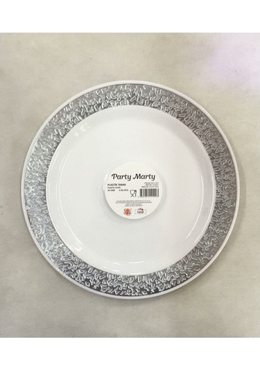 Nedi Özel Günler Plastik Tabak Gümüş Varaklı 18cm 6lı