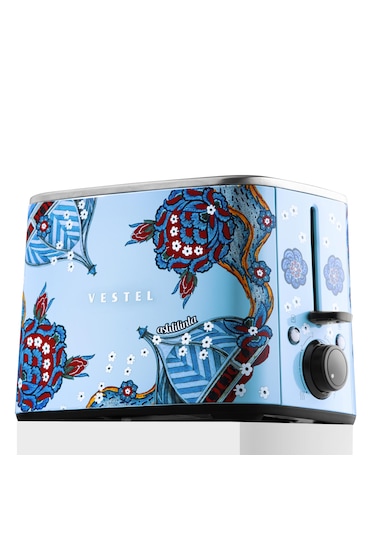 Vestel X Aslı Filinta Retro Düş Mavisi Çini Ekmek Kızartma Makine