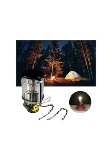 Kamp Gaz Lambası Gaz Feneri Asılı Lamba Fener Dış Mekan Çok Renkli