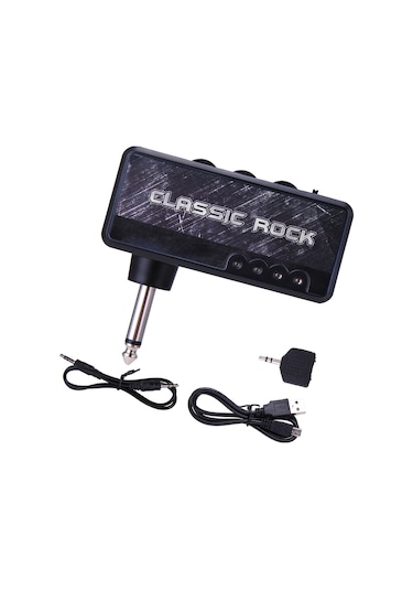 Yaozixa Ammoon Siyah Elektro Gitar Kulaklık Amfi Efektörü - Klasik Rock Distorsiyon Fonksiyonu Ve Dahili Şarj Edilebilir Pil