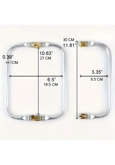 Fochsia 2 Adet Açık Altın Renk 7.87 İnç Çanta Çerçevesi Doktor Metal Alüminyum Boru Tutamak Dıy Cüzdan Yapım Parçaları