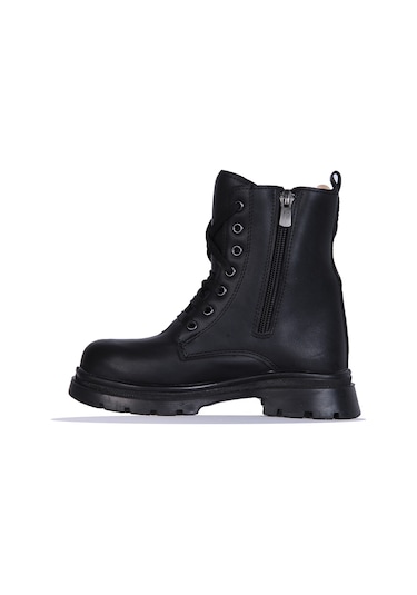 Moda Ayakkabı 746 Siyah Cilt Kız Çocuk Bot Ayakkabı 001