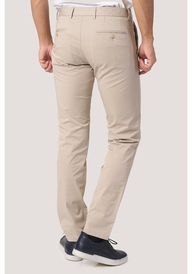 White Stone 2025-k P1046 Zaha Gabardın Keten Pantolon Bej Bej