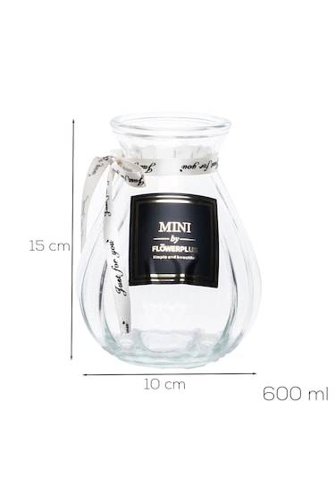 Porsima Dhz90217 Dekoratif Cam Vazo Şeffaf 15cm-600ml