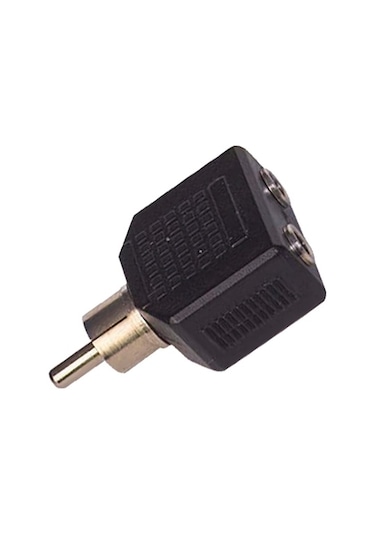 Rca Erkek - 3.5 Mm Stereo 2 Dişi Çevirici Jack