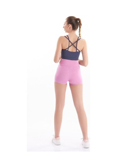 Josejuan Kadın Mini Spor Şort Tayt Yüksek Bel Sıkılaştırıcı 7400-lila Lila