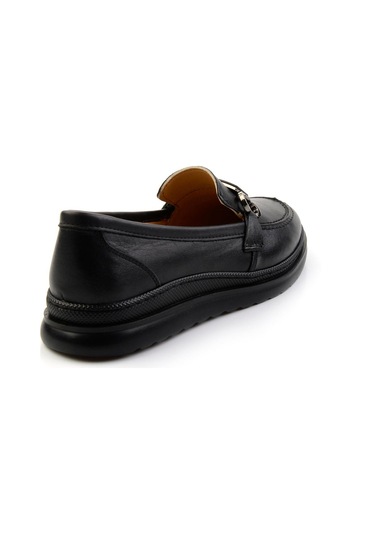 Siyah Hakiki Deri Kadın Casual Ayakkabı K01300400503 Siyah