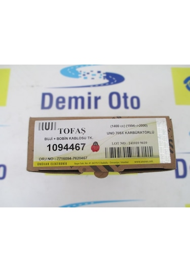 7716094-7620467 Buji Bobin Kablo Takımı Karbüratörlü 1,4 Uno 70 S
