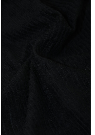 Deepsea Siyah Cepli Likralı Kadife Kumaş Rahat Kesim Erkek Gömlek Yumuşak Dokulu, Şık Tasarım Gömlek 2600759 Siyah