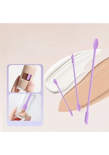 Willowhaven 3'lü Mor Mini Spatula Seti - Krem Ve Losyon Sıyırıcı, Dar Şişe Aparatı