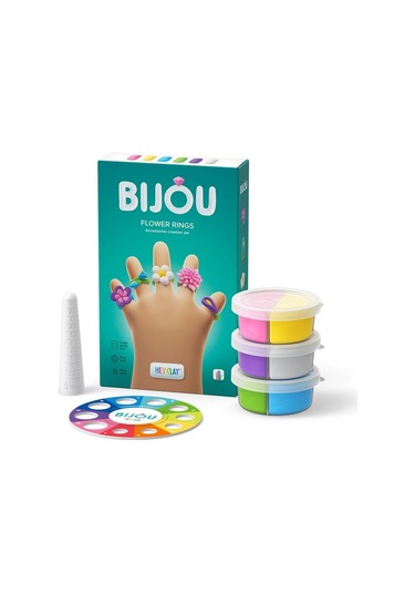 Hey Clay Hava İle Kuruyan Kil 3'lü Kutu - Takılar Çiçek Yüzükleri