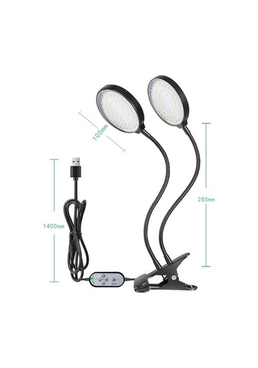 Tongxida Led Bitki Büyüme Lambası Usb Uzaktan Kumandalı Klips, Su Geçirmez Tam Spektral Doğal Beyaz Fide Işığı, 60w Dört Baş Diğer