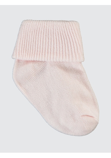 Civil Baby Kız Bebek 3'lü Çorap Set 0-24 Ay Pudra Pudra