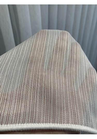 Perdefony Çizgili Düz Tül Perde