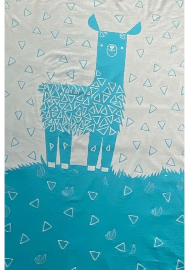 Organik Triko Bebek Örtüsü, Lama 80x90 , Turkuaz