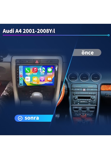 Audi A4 2001-2008yıl 8gb Ram 128gb Carplay Araç Multimedya