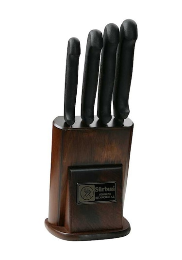 Sürbısa 61503-E Eskutme Ahşaplı Mutfak Seti Pimsiz Sap Siyah