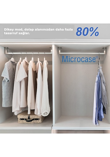 Microcase 5 Delikli Çok İşlevli Katlanabilir Askı Düzenleyici Organizer 2 Adet Al5358 Siyah