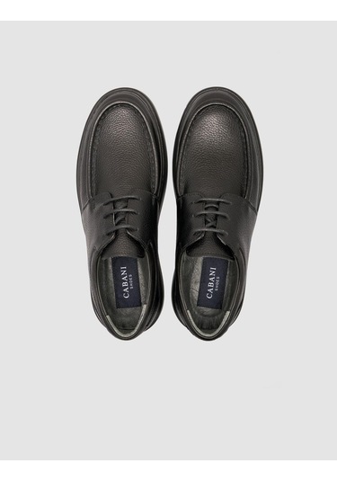 Cabani %100 Hakki Deri Bağçıklı Siyah Erkek Günlük Ayakkabı Siyah Floter