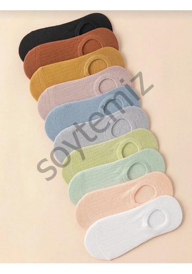Unisex Görünmez Spor Ayakkabı Çorabı 8 Çift Çok Renkli
