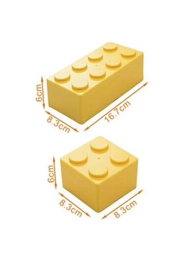 Sones Ev Tipi İstiflenebilir Yapı Taşı Düzenleyici Öğrenci Masaüstü Plastik Saklama Kutusu, Model: Kare Sarı Diğer