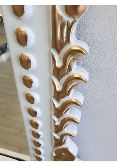 Ayna Denizi Lady White Gold Model Beyaz Altın Renk Dekoratif Ayna Altın - Beyaz