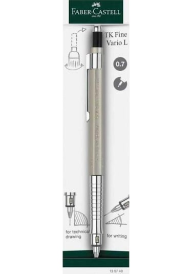 Faber-Castell Vario Lüx Versatil Kalem, 0.7 mm Uç, Sertlik Ayarlı Metal Uç,Silgili, Ergonomik Tutuş,Champagne Gold