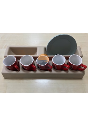 Karavan Tabak ve Fincan Tutucu 47 CM X 18.5 CM Çok Renkli