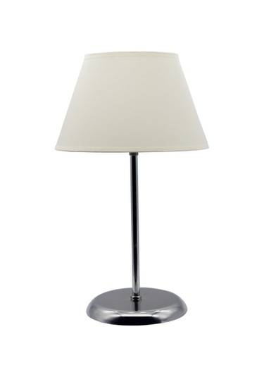 2 Adet Krem Kumaş Şapkalı Krom Kaplamalı Masa Lambası Siyah