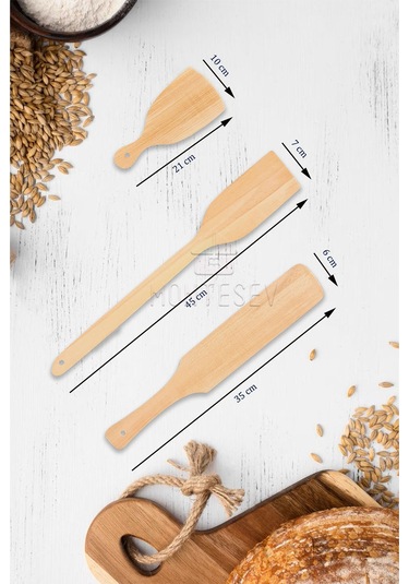 Zambak Serisi Ahşap Hamur Açma Oklavası Merdanesi Börek Seti 6 Lı