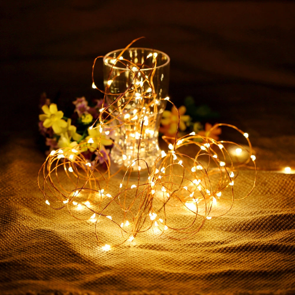 Youtek Usb Beslemeli Esnek Bakır Tel Led Işık Zinciri - 2 Metre 20 Led Islak Beyaz Işık, Dıy Dekorasyon, Taşınabilir Ev/parti Aydınlatması Çok Renkli