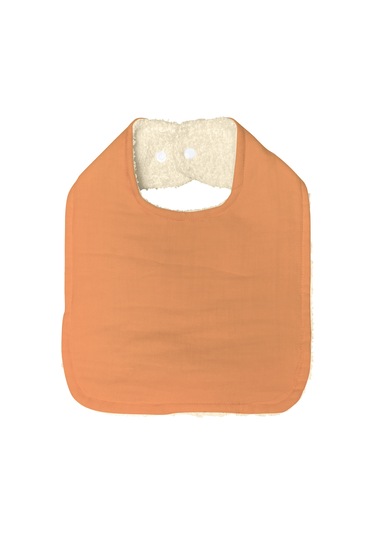 Pamuklu Sıvı Geçirmez Mama Önlüğü Bürümcük-havlu Çift Yönlü K-bej Bej - Kiremit