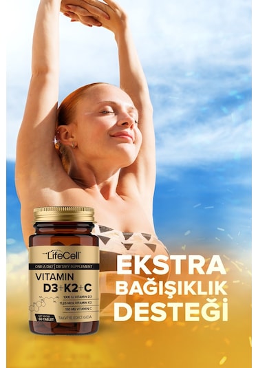 Lifecell Vitamin D3 + K2 + C 60 Tablet