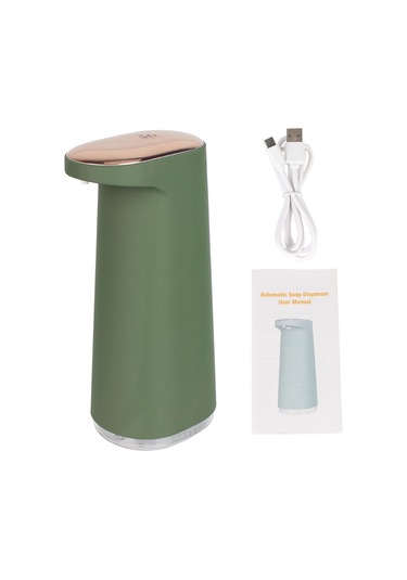 450ml Otomatik Köpük Sabunluk Usb Şarjlı Temassız Dispenser 3 Yeşil