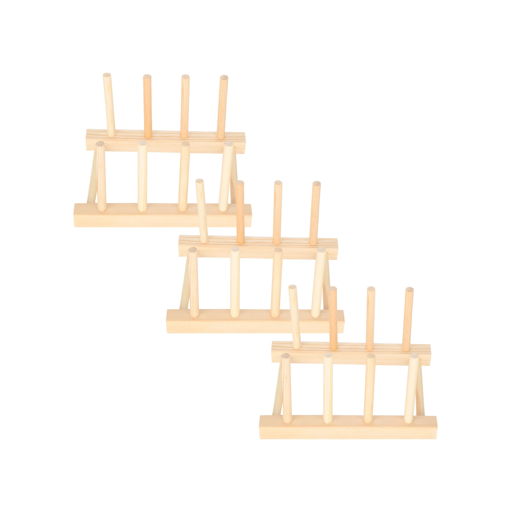 Wezone Ahşap Katlanabilir Tabak, Kitap Ve Gereç Depolama Rafı - Ev Dekorasyonu Ve Organizasyon Aleti 3 Adet Diğer