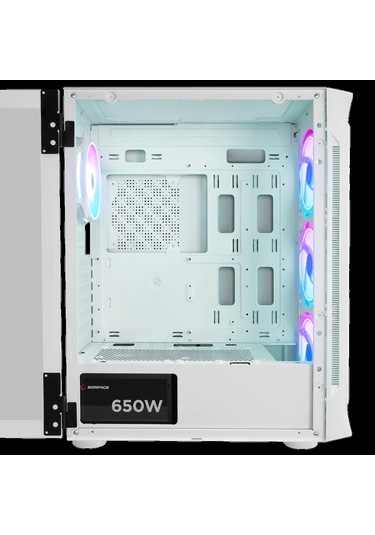 Rampage Prolıx Mesh 650w 80+ Beyaz 4 12cm Argb Fan Manyetik Temperli Camlı Atx Mid-t Gaming Oyuncu K