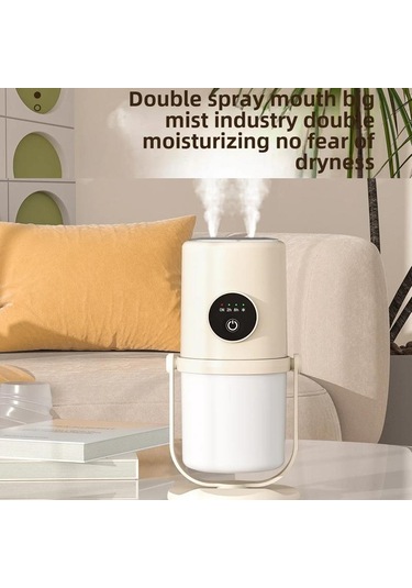 Sones Masaüstü Çift Portlu Nemlendirici Taşınabilir Mini Hava Temizleyici Gece Lambasıyla, Renk: Bej+taban